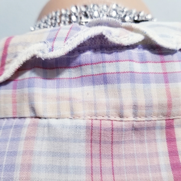 Vintage 80's retro COTTAGECORE prairie pastel shirt top blouse Plus Size - Picture 9 of 12